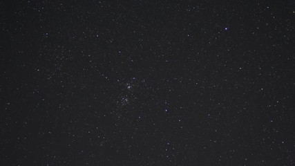 Astronomy pictures which shows stars of the Double Cluster in the Perseus constellation. The picture was made of 42 photos, 30 seconds exposure each. 