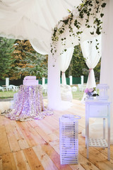 beautiful gates and terrace prepared for the wedding ceremony