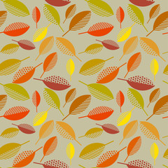 autumn leaves vector illustration abstract. seamless pattern wit