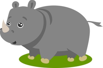 Cute Safari Rhino Vector Isolated