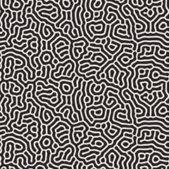 Vector Seamless Black and White Organic Lines Pattern