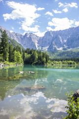 mountain lake, laghi di fusine, italy
