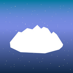 Naklejka premium White silhouette of mountains and starry night sky. Vector background for flyer, advertising, banner, ads, poster