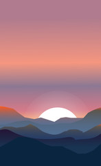 Fototapeta na wymiar Abstract landscape of a sunset