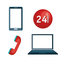 laptop customer service call center design vector illustration eps 10