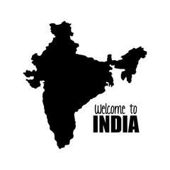 welcome map india country design vector illustration eps 10