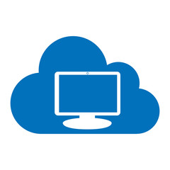cloud computing with computer icon vector illustration design