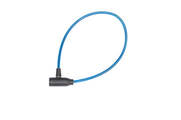 Blue bike lock,Equipment Bike binds isolated on white  background.