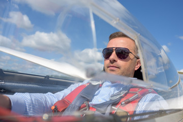 pilot inside a glider