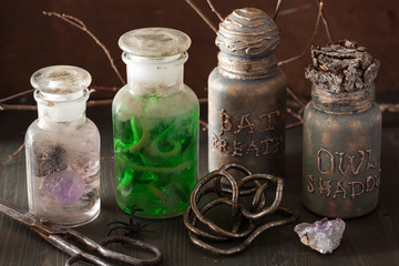 witch apothecary jars magic potions halloween decoration