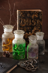witch apothecary jars magic potions halloween decoration