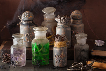 witch apothecary jars magic potions halloween decoration