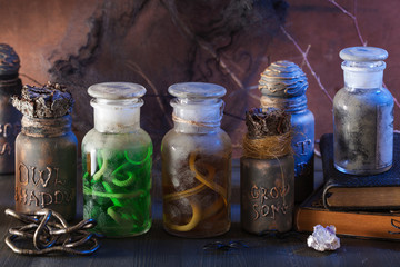 witch apothecary jars magic potions halloween decoration