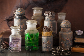 witch apothecary jars magic potions halloween decoration