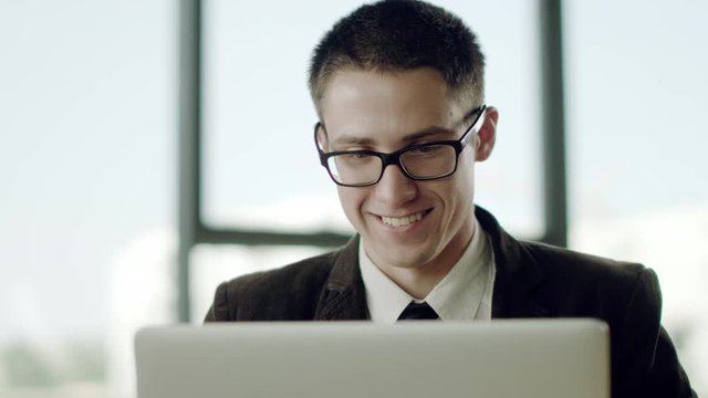 businessman working on laptop