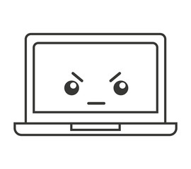 laptop computer character kawaii vector illustration design
