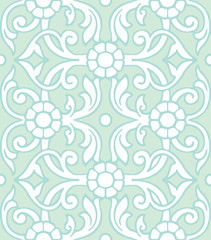 Vintage Vector hand-drawn seamless pattern with ethnic floral ornament.