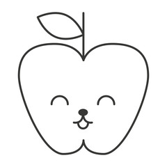 apple character kawaii comic vector illustration design