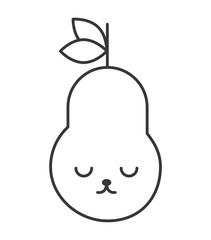pear character kawaii comic vector illustration design