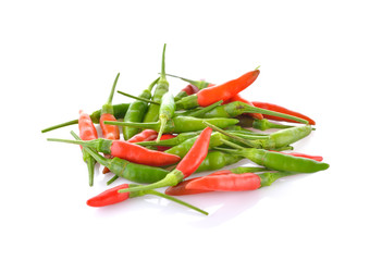 Fresh chilli on white background