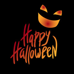 Inscription. Happy Halloween. Celebration. The day of the Dead. Lettering. For your design.