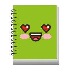 note book character kawaii style vector illustration design