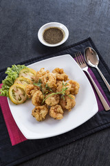 fresh prawn tempura fried starter food