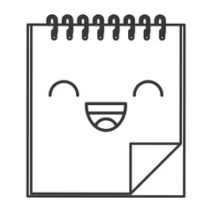 note book character kawaii style vector illustration design