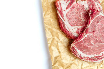 Uncooked organic shin of beef meat