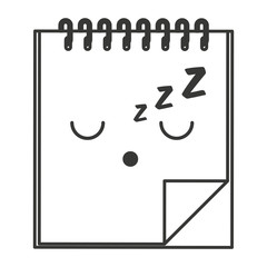 note book character kawaii style vector illustration design