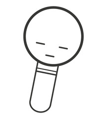 magnifying glass character kawaii vector illustration design