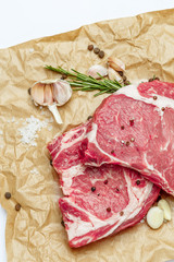 Uncooked organic shin of beef meat