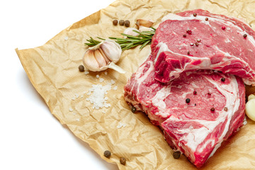 Uncooked organic shin of beef meat