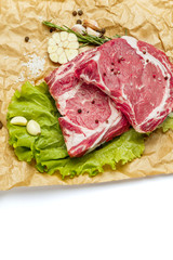 Uncooked organic shin of beef meat