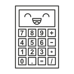 calculator character kawaii style vector illustration design