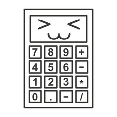 calculator character kawaii style vector illustration design