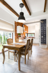 Spacious kitchen with beautiful garden view