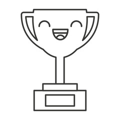 Obraz premium trophy cup character kawaii style vector illustration design