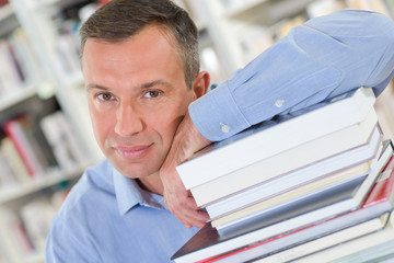 man with books