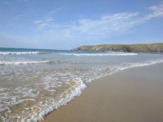 Gentle wave hitting beach