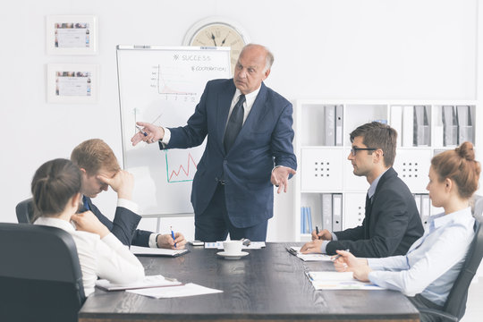 Harsh reprimand from his superior