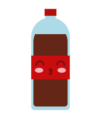 bottle soda kawaii style vector illustration design