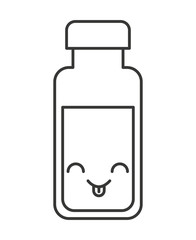 bottle water drink kawaii style vector illustration design