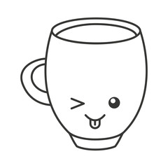 coffee cup kawaii style vector illustration design