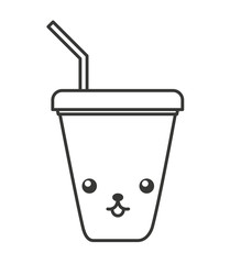 coffee glass kawaii style vector illustration design