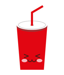 glass beverage drink kawaii style vector illustration design