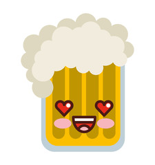 beer glass kawaii style vector illustration design