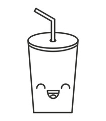 glass beverage drink kawaii style vector illustration design