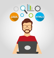 design language programming software concept vector illustration