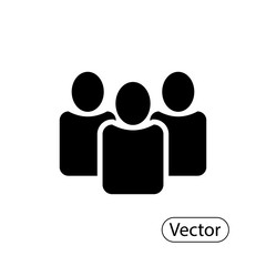 three people vector icon